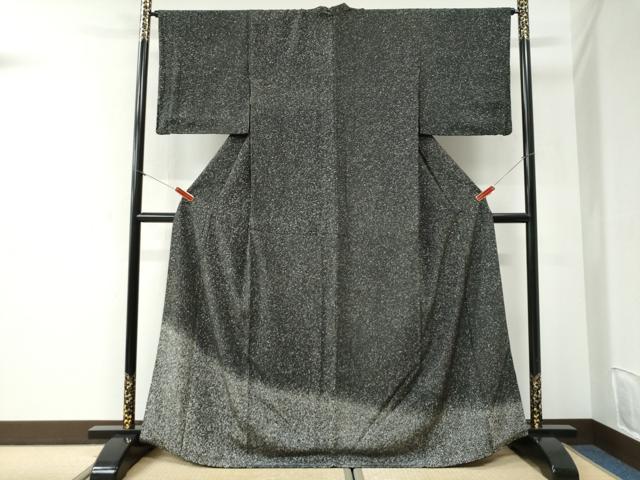 平和屋着物●色留訪問着　たたき染め　黒地　正絹　逸品　CABI2439yc