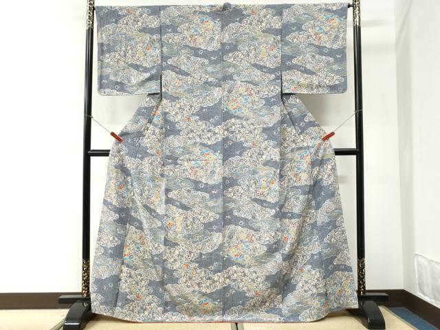 平和屋着物●上質な小紋　辻が花　金彩　正絹　逸品　未使用　CABI2440yc