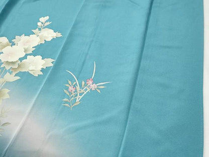 平和屋着物●訪問着　手描き　草花文　暈し染め　正絹　逸品　CABI2441yc