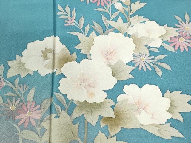 平和屋着物●訪問着　手描き　草花文　暈し染め　正絹　逸品　CABI2441yc