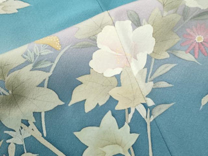 平和屋着物●訪問着　手描き　草花文　暈し染め　正絹　逸品　CABI2441yc