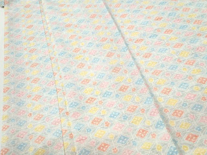 平和屋着物●上質な紬　菱花文　正絹　逸品　CABI2442yc