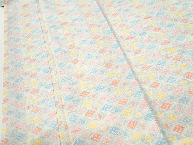 平和屋着物●上質な紬　菱花文　正絹　逸品　CABI2442yc