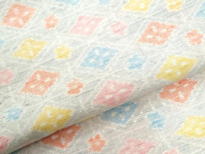 平和屋着物●上質な紬　菱花文　正絹　逸品　CABI2442yc