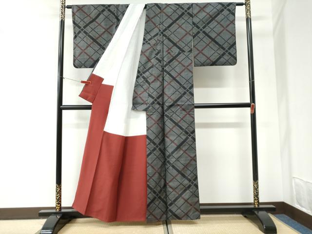 平和屋着物●本場大島紬　7マルキ　吉祥文　正絹　逸品　CABI2445yc