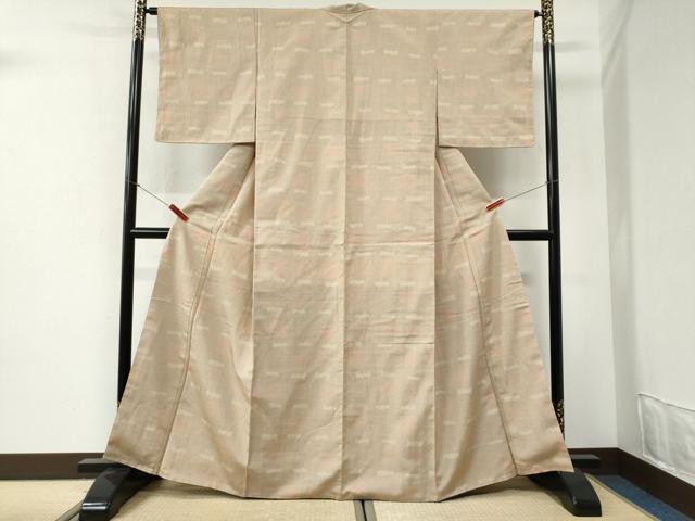 平和屋着物●本塩沢　色紙吉祥文　正絹　逸品　CABI2448yc