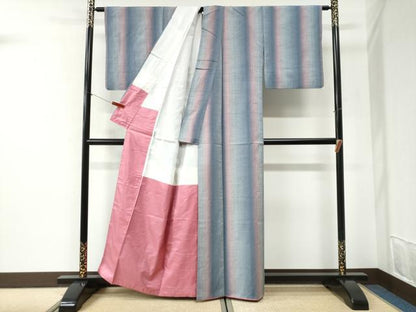 平和屋着物●上質な紬　霞文　正絹　逸品　CABI2450yc
