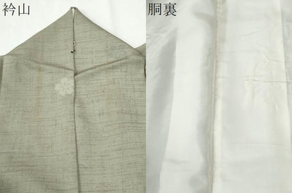 平和屋着物●訪問着　紬地　花筏文　金彩　正絹　逸品　CABI2451yc
