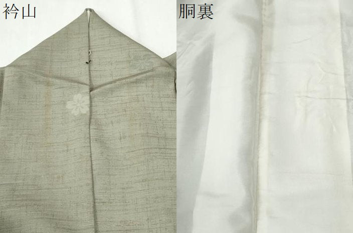 平和屋着物●訪問着　紬地　花筏文　金彩　正絹　逸品　CABI2451yc