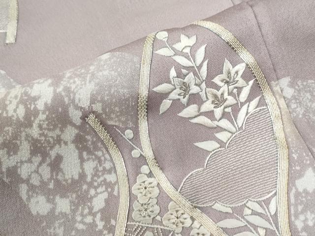 平和屋着物●訪問着　駒刺繍　立涌網目草花文　金銀彩　正絹　逸品　CABI2452yc