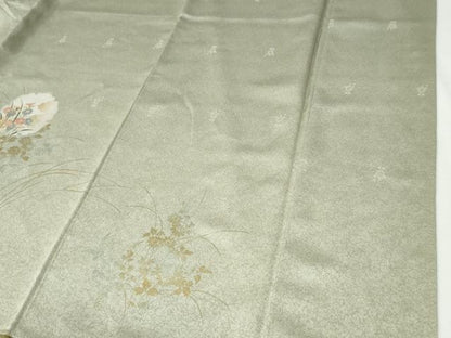 平和屋着物●訪問着　雪輪草花文　暈し染め　金銀彩　正絹　逸品　CABI2453yc