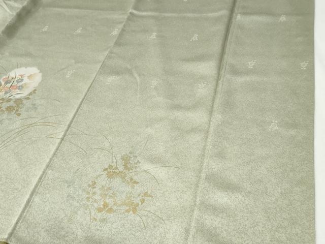 平和屋着物●訪問着　雪輪草花文　暈し染め　金銀彩　正絹　逸品　CABI2453yc