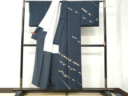 平和屋着物●訪問着　作家物　駒刺繍　竹屋町刺繍　人物文　金糸　正絹　逸品　CABI2454yc