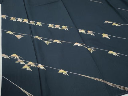 平和屋着物●訪問着　作家物　駒刺繍　竹屋町刺繍　人物文　金糸　正絹　逸品　CABI2454yc