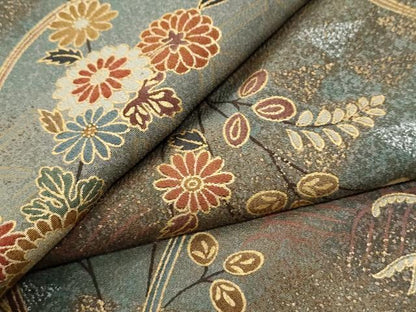 平和屋着物●上質な小紋　網目菊花文　金銀彩　正絹　逸品　CABI2455yc