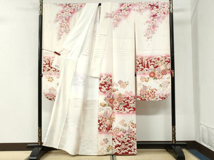 平和屋着物●豪華振袖　市松松竹梅吉祥文　暈し染め　金彩　やまと誂製　正絹　逸品　CABI2457yc