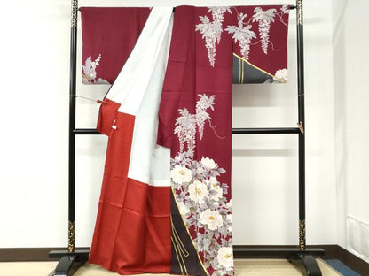 平和屋着物●訪問着　駒刺繍　牡丹花文　金彩　ますいわ屋扱い　正絹　逸品　CABI2458yc