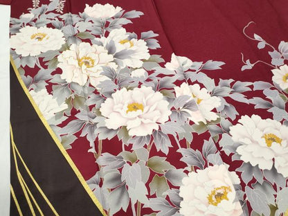 平和屋着物●訪問着　駒刺繍　牡丹花文　金彩　ますいわ屋扱い　正絹　逸品　CABI2458yc