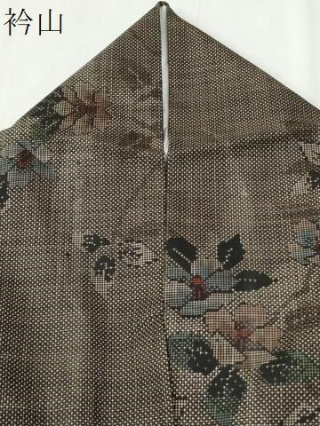 平和屋着物●本場大島紬　7マルキ　枝花文　正絹　逸品　CABI2459yc