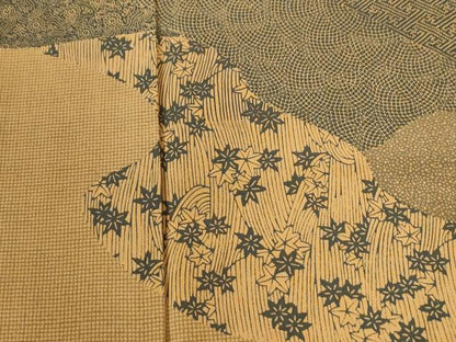 平和屋着物●小紋師　鷲津芳雄　訪問着　江戸小紋　竜田川吉祥花蝶文　正絹　逸品　CABI2467yc