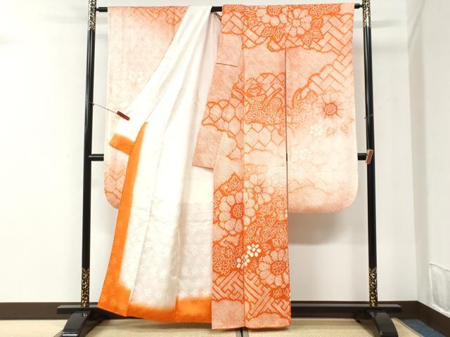 平和屋着物●豪華振袖　総絞り　草花文　暈し染め　正絹　逸品　CABI2468yc