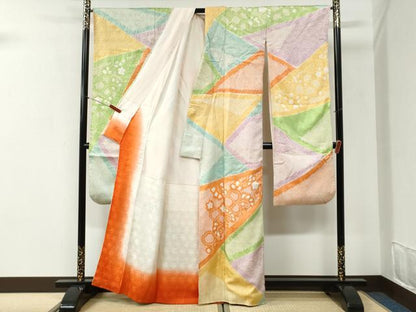 平和屋着物●豪華振袖　総絞り　吉祥花唐草文　正絹　逸品　CABI2469yc