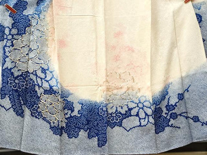 平和屋着物●豪華振袖　駒刺繍　絞り　牡丹花文　暈し染め　正絹　逸品　CABI2470yc