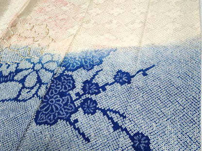 平和屋着物●豪華振袖　駒刺繍　絞り　牡丹花文　暈し染め　正絹　逸品　CABI2470yc