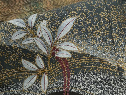 平和屋着物●訪問着　刺繍　雪輪枝花文　たたき染め　金彩　正絹　逸品　未使用　CABI2471yc