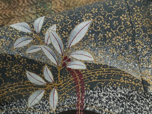 平和屋着物●訪問着　刺繍　雪輪枝花文　たたき染め　金彩　正絹　逸品　未使用　CABI2471yc