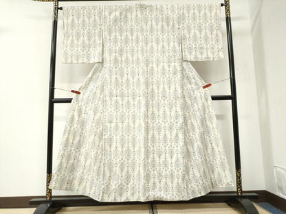 平和屋着物●本塩沢　吉祥花文　正絹　逸品　CABI2472yc