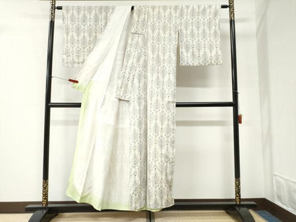 平和屋着物●本塩沢　吉祥花文　正絹　逸品　CABI2472yc