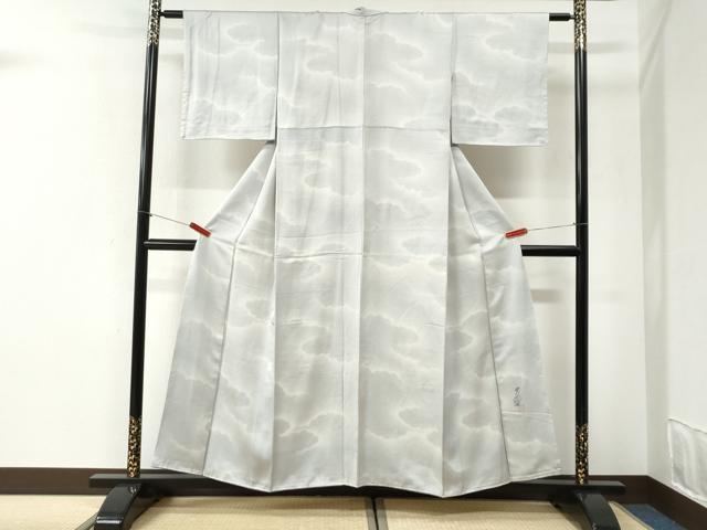 平和屋着物●上質な小紋　花雲　美匠勝染　暈し染め　正絹　逸品　CABI2473yc