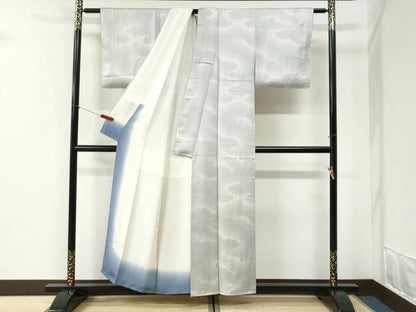 平和屋着物●上質な小紋　花雲　美匠勝染　暈し染め　正絹　逸品　CABI2473yc