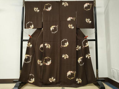 平和屋着物●上質な小紋　草花文　正絹　逸品　CABI2474yc