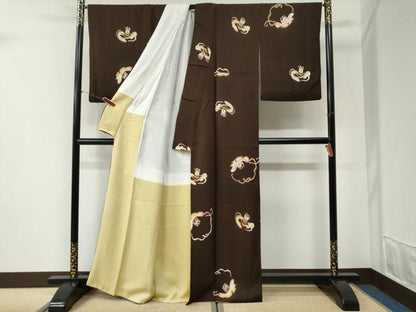 平和屋着物●上質な小紋　草花文　正絹　逸品　CABI2474yc