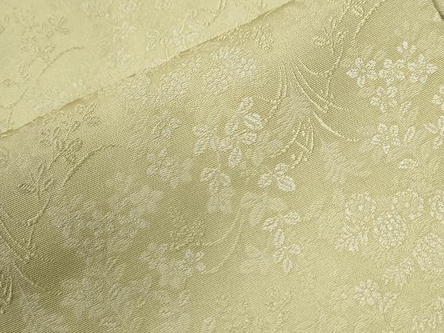 平和屋着物●中井淳夫　小紋　草花文　抹茶色　正絹　逸品　CABI2476yc