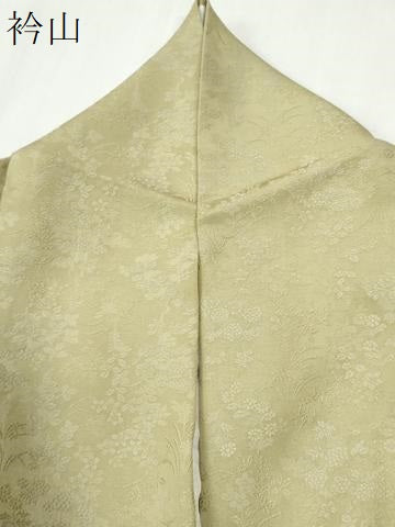 平和屋着物●中井淳夫　小紋　草花文　抹茶色　正絹　逸品　CABI2476yc