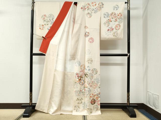 平和屋着物●訪問着　草花丸文　金彩　正絹　逸品　CABI2482yc