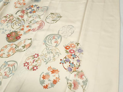 平和屋着物●訪問着　草花丸文　金彩　正絹　逸品　CABI2482yc
