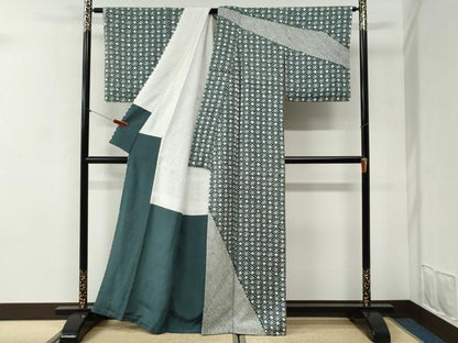 平和屋着物●訪問着　総絞り　七宝文　正絹　逸品　CABI2484yc