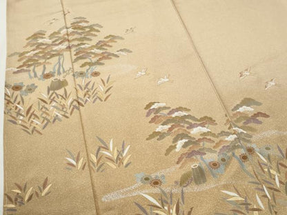 平和屋着物●訪問着　飛鳥花松文　正絹　逸品　未使用　CABI2485yc