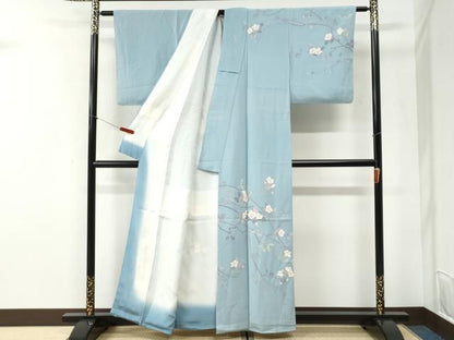 平和屋着物●訪問着　友禅　作家物　枝花文　正絹　逸品　未使用　CABI2487yc