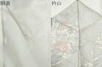 平和屋着物●本場大島紬　白大島　100亀甲　枝花文　正絹　逸品　CABI2488yc