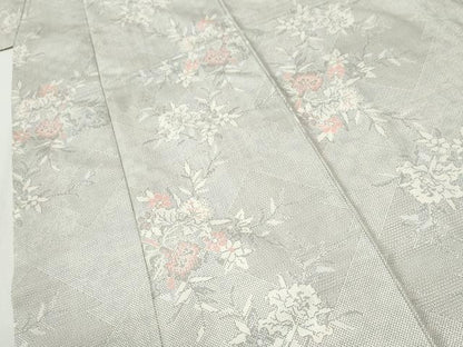 平和屋着物●本場大島紬　白大島　100亀甲　枝花文　正絹　逸品　CABI2488yc
