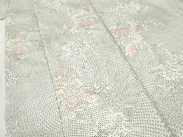 平和屋着物●本場大島紬　白大島　100亀甲　枝花文　正絹　逸品　CABI2488yc