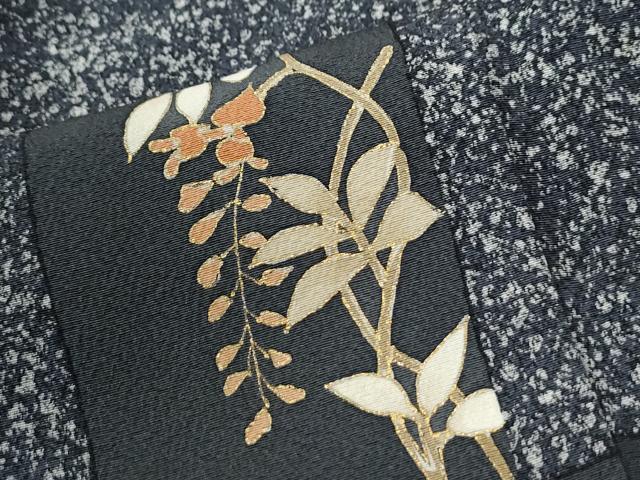 平和屋着物●訪問着　色紙草花文　たたき染め　金彩　三越扱い　正絹　逸品　CABI2490yc