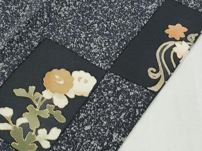 平和屋着物●訪問着　色紙草花文　たたき染め　金彩　三越扱い　正絹　逸品　CABI2490yc