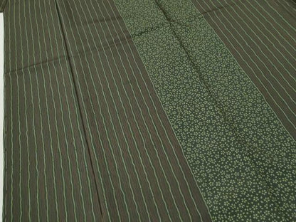 平和屋着物●上質な小紋　縞　舞桜文　正絹　逸品　未使用　CABI2493yc