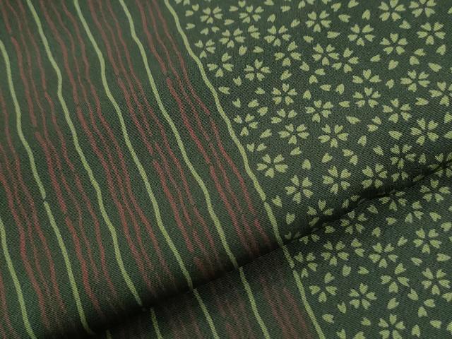 平和屋着物●上質な小紋　縞　舞桜文　正絹　逸品　未使用　CABI2493yc